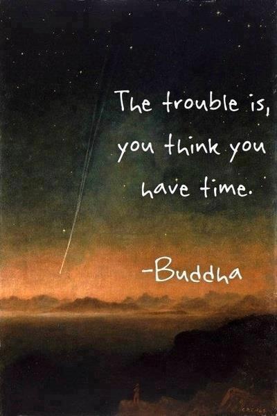 The trouble is you think you have time ~ Budha